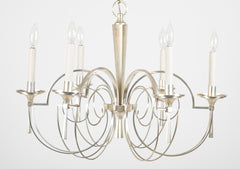 Silvered Brass Italian Chandelier by Gaetano Sciolari