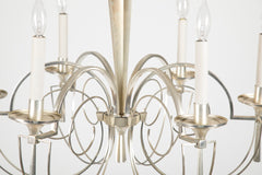 Silvered Brass Italian Chandelier by Gaetano Sciolari
