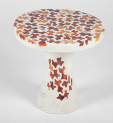 Agate Inlaid Marble Cocktail Table