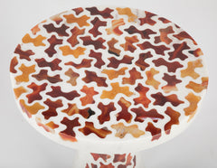 Agate Inlaid Marble Cocktail Table