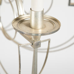Silvered Brass Italian Chandelier by Gaetano Sciolari