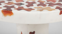Agate Inlaid Marble Cocktail Table