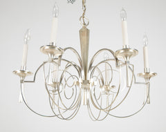 Silvered Brass Italian Chandelier by Gaetano Sciolari