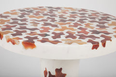 Agate Inlaid Marble Cocktail Table