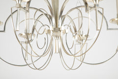 Silvered Brass Italian Chandelier by Gaetano Sciolari