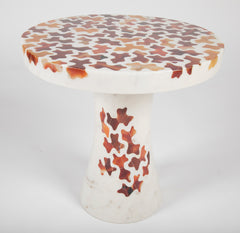 Agate Inlaid Marble Cocktail Table