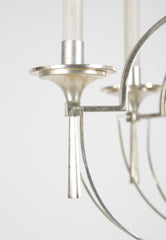 Silvered Brass Italian Chandelier by Gaetano Sciolari