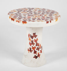 Agate Inlaid Marble Cocktail Table