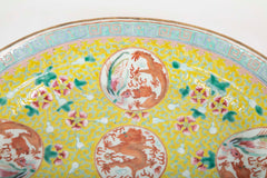 19th Century Chinese Yellow Ground Porcelain Platter