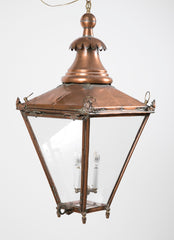 19th Century Copper Lantern with Elaborate Chimney