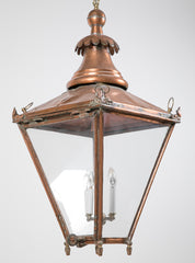 19th Century Copper Lantern with Elaborate Chimney