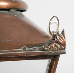 19th Century Copper Lantern with Elaborate Chimney
