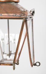 19th Century Copper Lantern with Elaborate Chimney