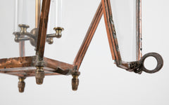 19th Century Copper Lantern with Elaborate Chimney