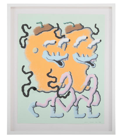 "Twins on a Roll" 10 Color Hand Pulled Screen Print by Joakim Ojanen, 2018