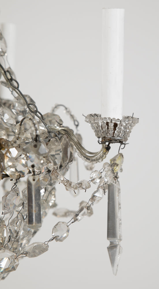 Louis XVI Style Crystal Five Arm Chandelier