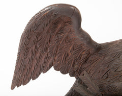 Outstanding Large Oak Carved Eagle Grasping Shield with Three Arrows in His Talons
