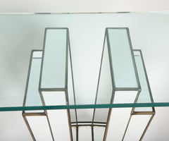 French Art Deco Mirrored Glass Console Table
