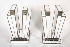 French Art Deco Mirrored Glass Console Table