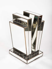 French Art Deco Mirrored Glass Console Table