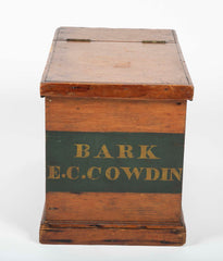 Whale Ship Agent's Document Box from the Whaling Bark "E. C. Cowdin" / Side Table