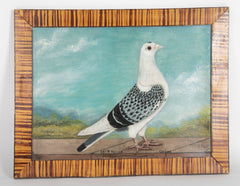 Unusual Collection of 3 Oil on Canvas Portraits of Racing Pigeons