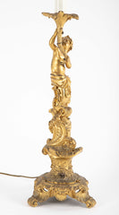 Fabulous Quality D'ore Bronze, Rococo Style Putti Lamp