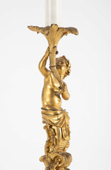 Fabulous Quality D'ore Bronze, Rococo Style Putti Lamp