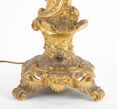 Fabulous Quality D'ore Bronze, Rococo Style Putti Lamp