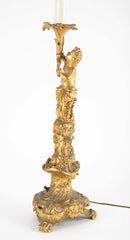 Fabulous Quality D'ore Bronze, Rococo Style Putti Lamp