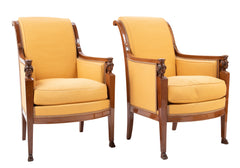 Sold 3/13/22 Pair of French Consulat Armchairs in the Egyptian Revival Taste