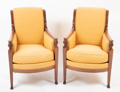 Sold 3/13/22 Pair of French Consulat Armchairs in the Egyptian Revival Taste