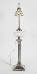 Silver-Plated English Oil Lamp