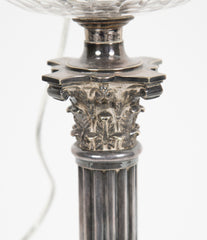 Silver-Plated English Oil Lamp