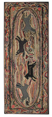 American Hooked Rug of a Race Track