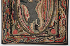 American Hooked Rug of a Race Track