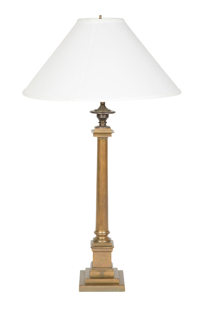 English Bronze Column Lamp