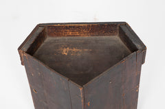 Rare Miniature Eastern European Corner Cupboard with Painted Children Sledding Motif