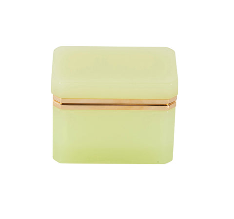 Lime Green French Opaline Glass Box