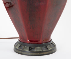 Pair of French Sevres Lamps Signed "MP Paul Milet" with Signed Bronze Mounts