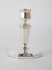 A Pair of Small Sterling Silver Candlesticks Marked Maison Keller Paris