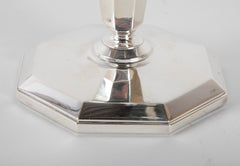 A Pair of Small Sterling Silver Candlesticks Marked Maison Keller Paris