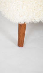 Mid-Century Danish Chair of Elm Wood and Sheepskin in the Style of Arctander