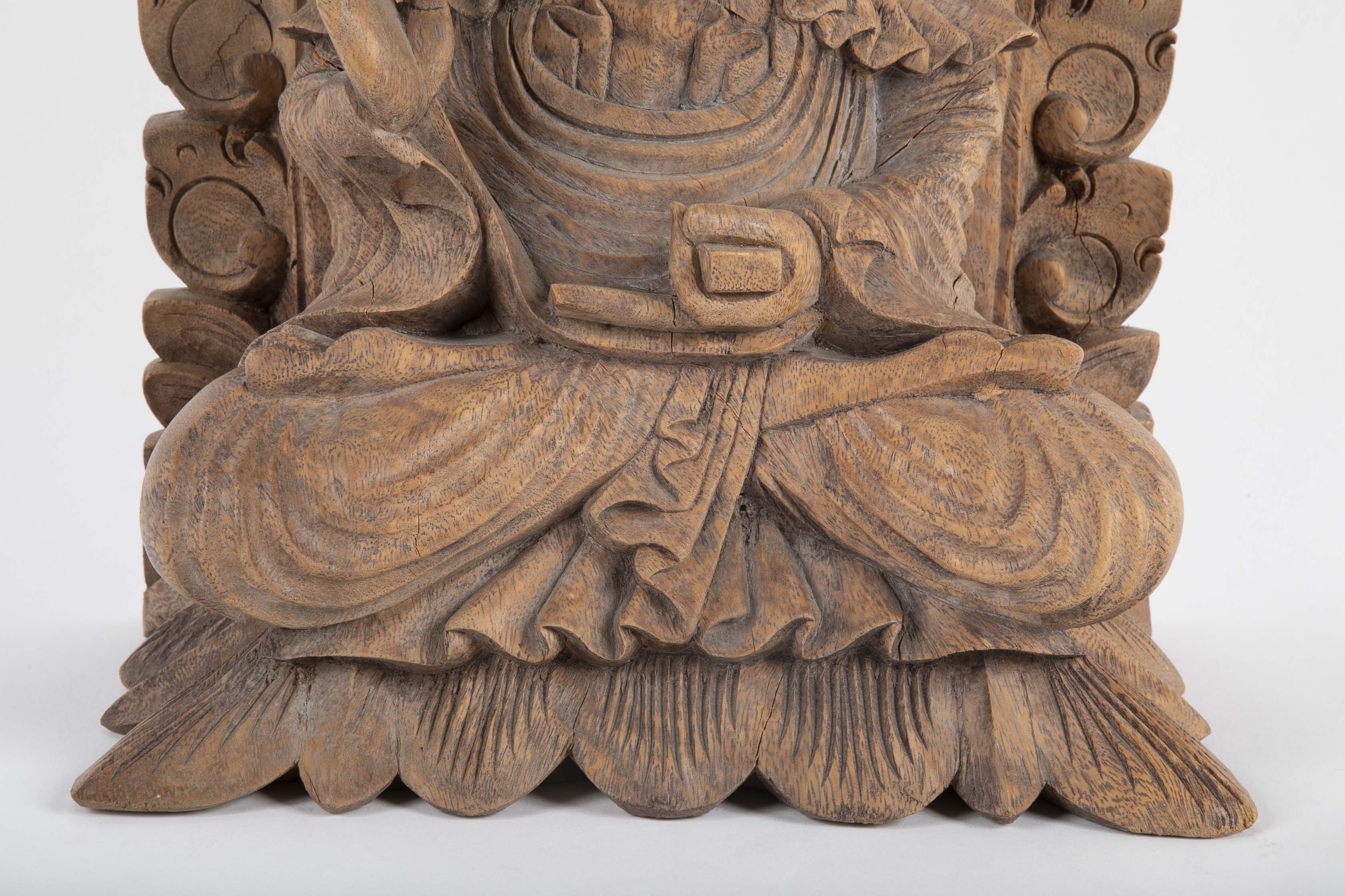 Chinese Carved Wooden Buddha