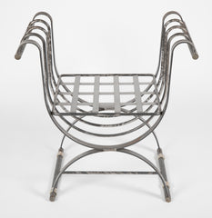 Neoclassical Style Iron Curule Form Benches