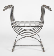 Neoclassical Style Iron Curule Form Benches