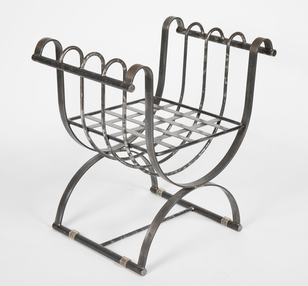 Neoclassical Style Iron Curule Form Benches