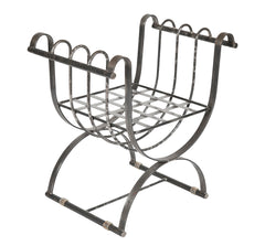 Neoclassical Style Iron Curule Form Benches