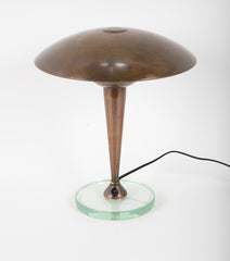 Brass and Glass Desk Lamp by Stilnovo