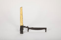 Pair of Brass and Iron Andirons by Donald Deskey, Bennett Metalworks